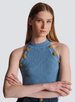 Women Balmain 6-button Knit Tank Top