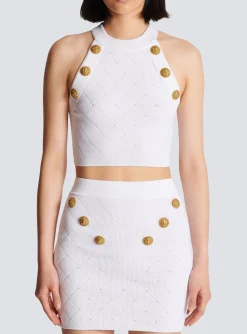 Women Balmain 6-button Knit Tank Top