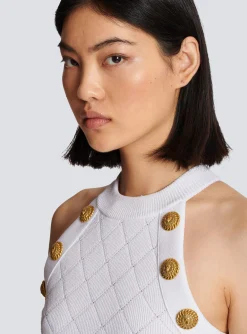 Women Balmain 6-button Knit Tank Top