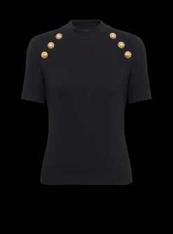 Women Balmain 6-button Knit T-shirt