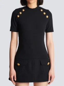 Women Balmain 6-button Knit T-shirt