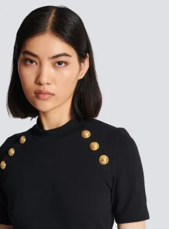 Women Balmain 6-button Knit T-shirt