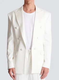 Balmain 6-button Monogram Satin Jacket