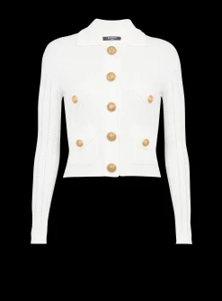 Women Balmain Buttoned Knit Cardigan