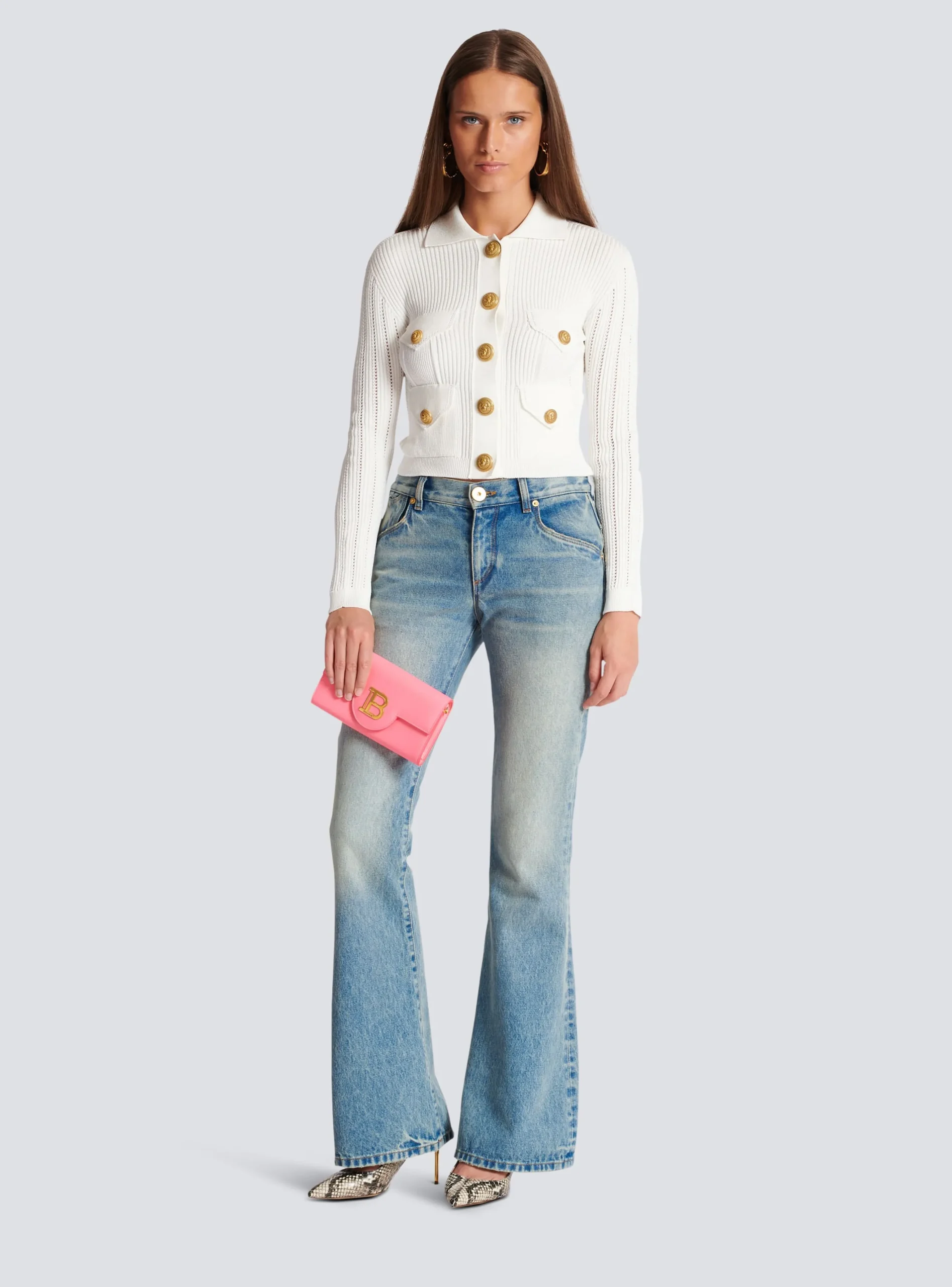 Women Balmain Buttoned Knit Cardigan