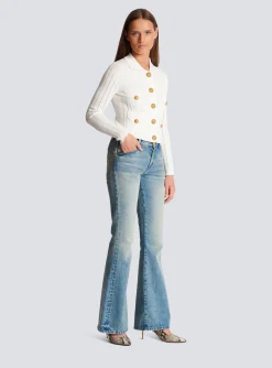 Women Balmain Buttoned Knit Cardigan