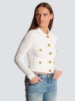 Women Balmain Buttoned Knit Cardigan
