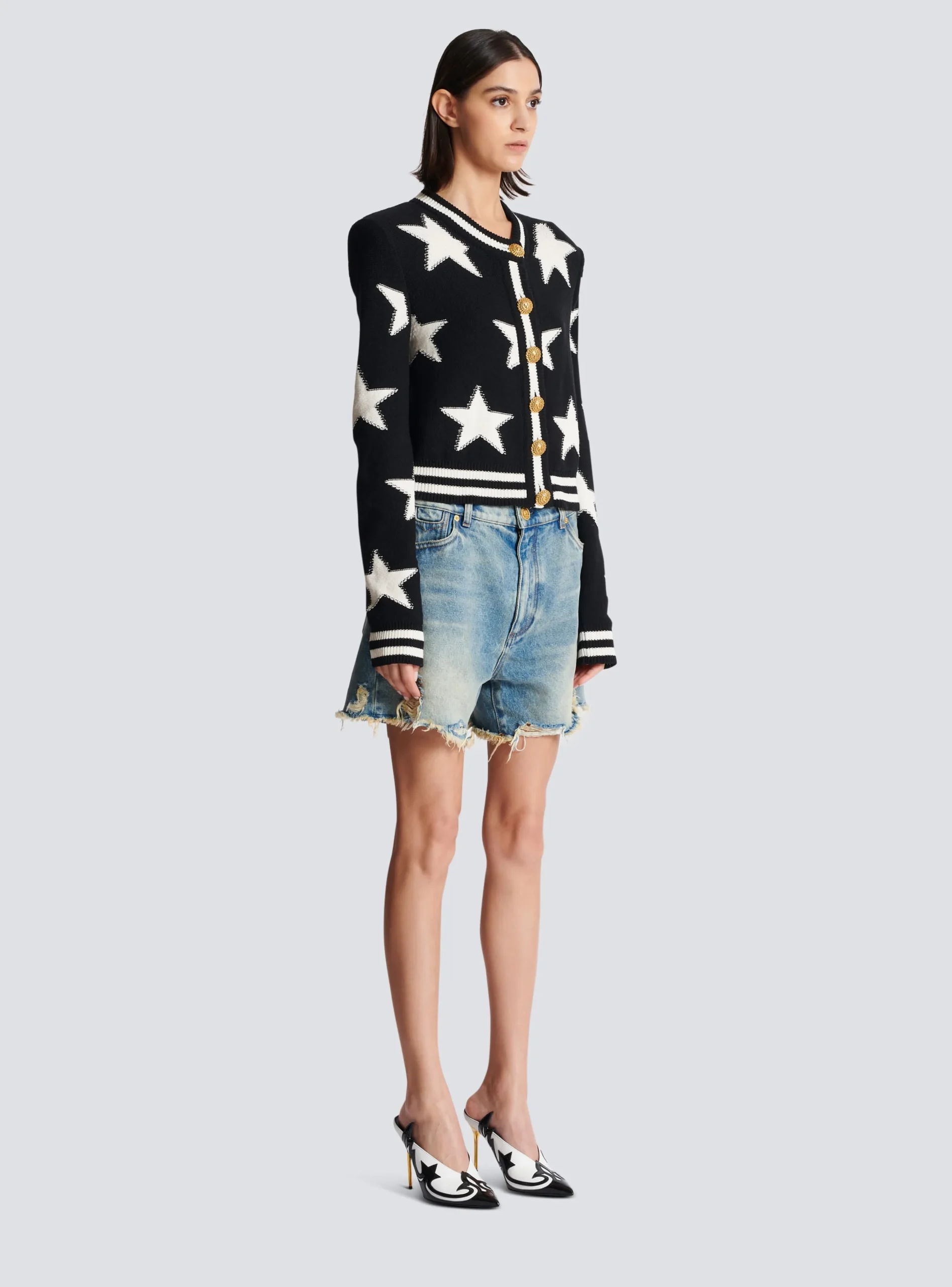 Women Balmain Buttoned Knit Cardigan