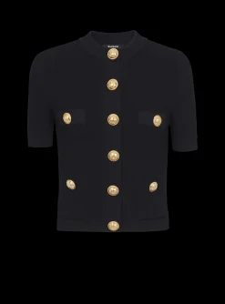 Women Balmain Buttoned Knit Cardigan
