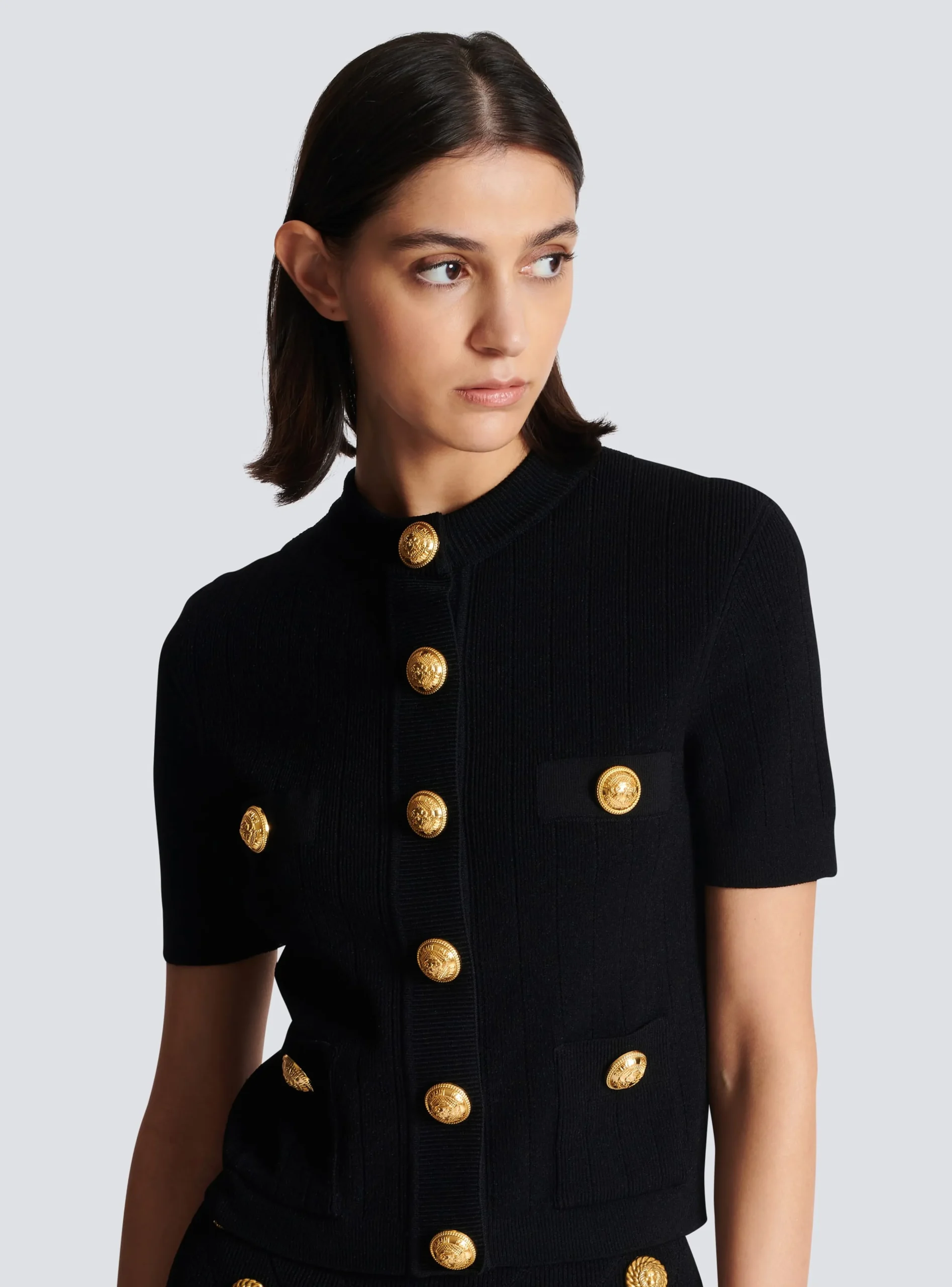 Women Balmain Buttoned Knit Cardigan