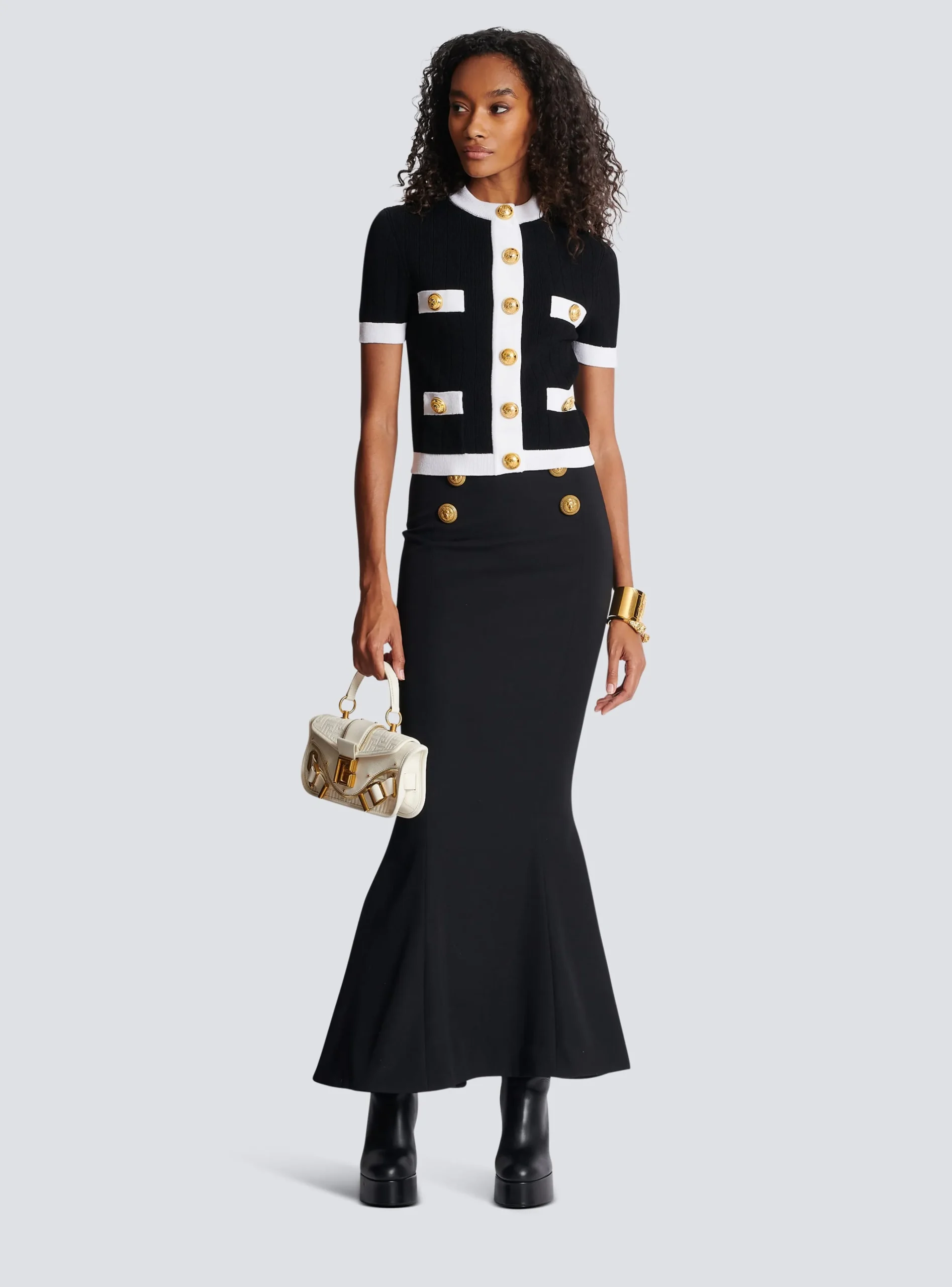 Women Balmain Buttoned Knit Cardigan