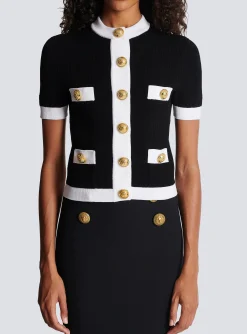 Women Balmain Buttoned Knit Cardigan