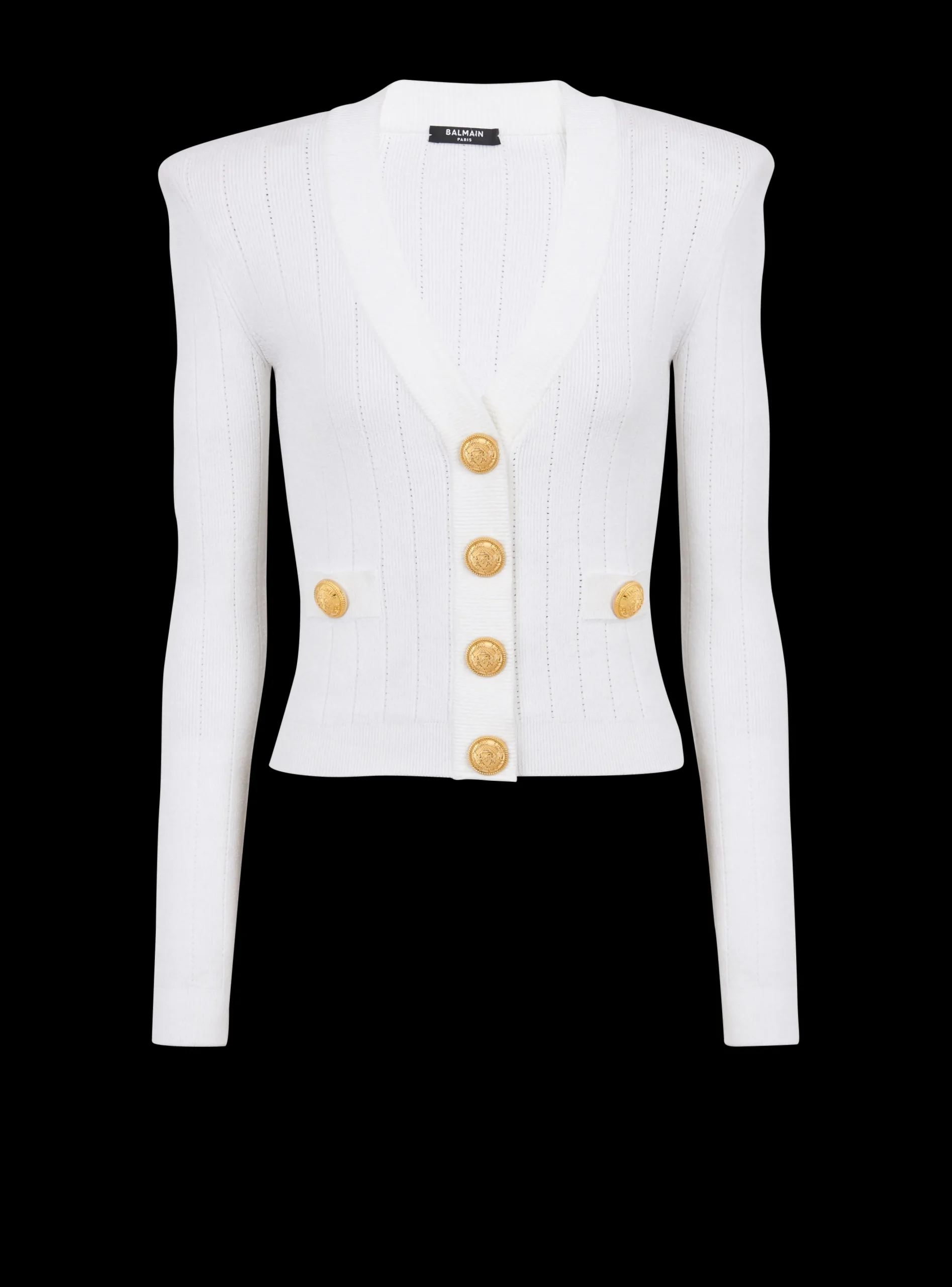 Women Balmain Buttoned Knit Cardigan