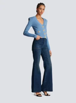 Women Balmain Buttoned Knit Cardigan