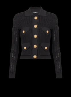 Women Balmain Buttoned Knit Cardigan