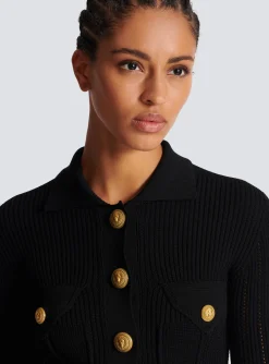 Women Balmain Buttoned Knit Cardigan