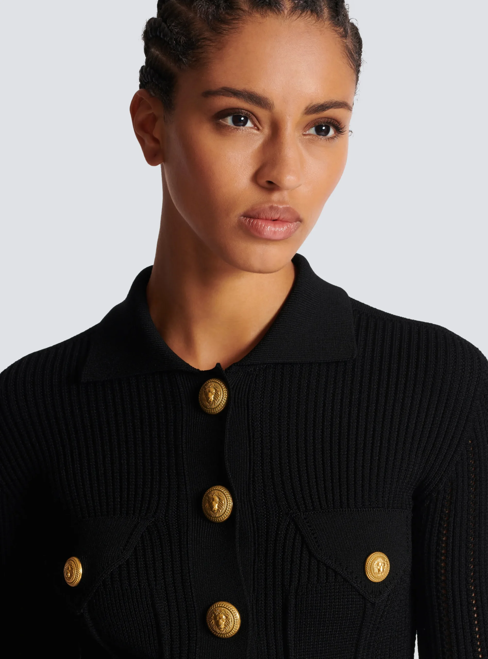 Women Balmain Buttoned Knit Cardigan