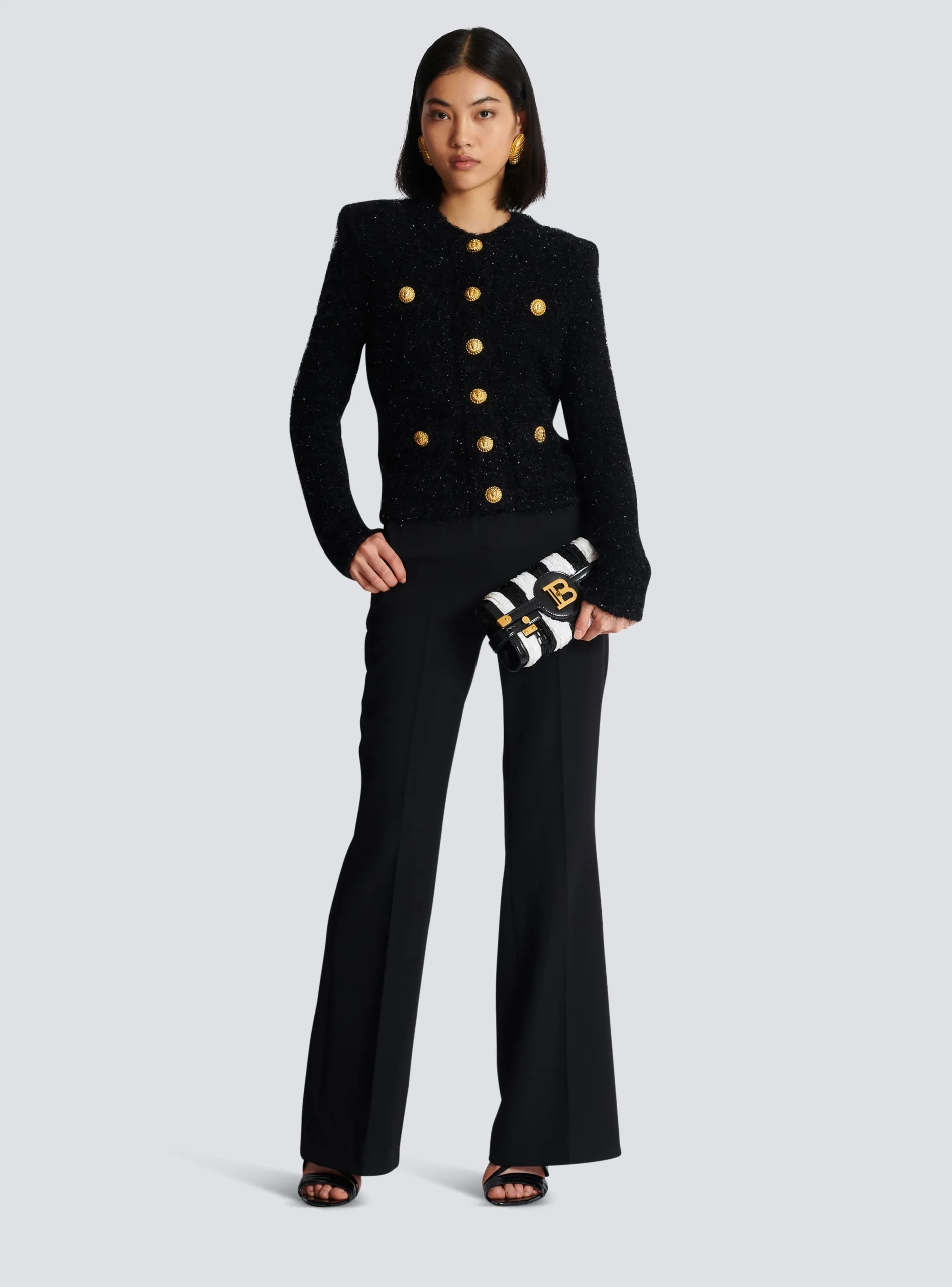 Women Balmain Buttons Tweed Jacket