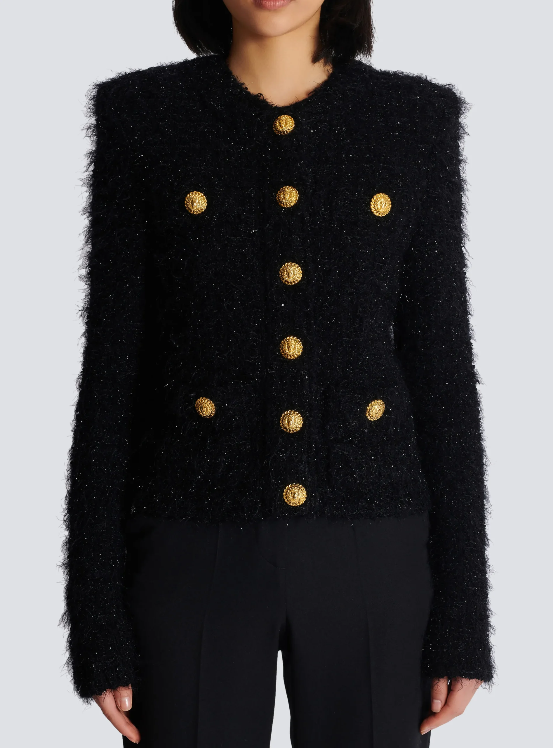 Women Balmain Buttons Tweed Jacket