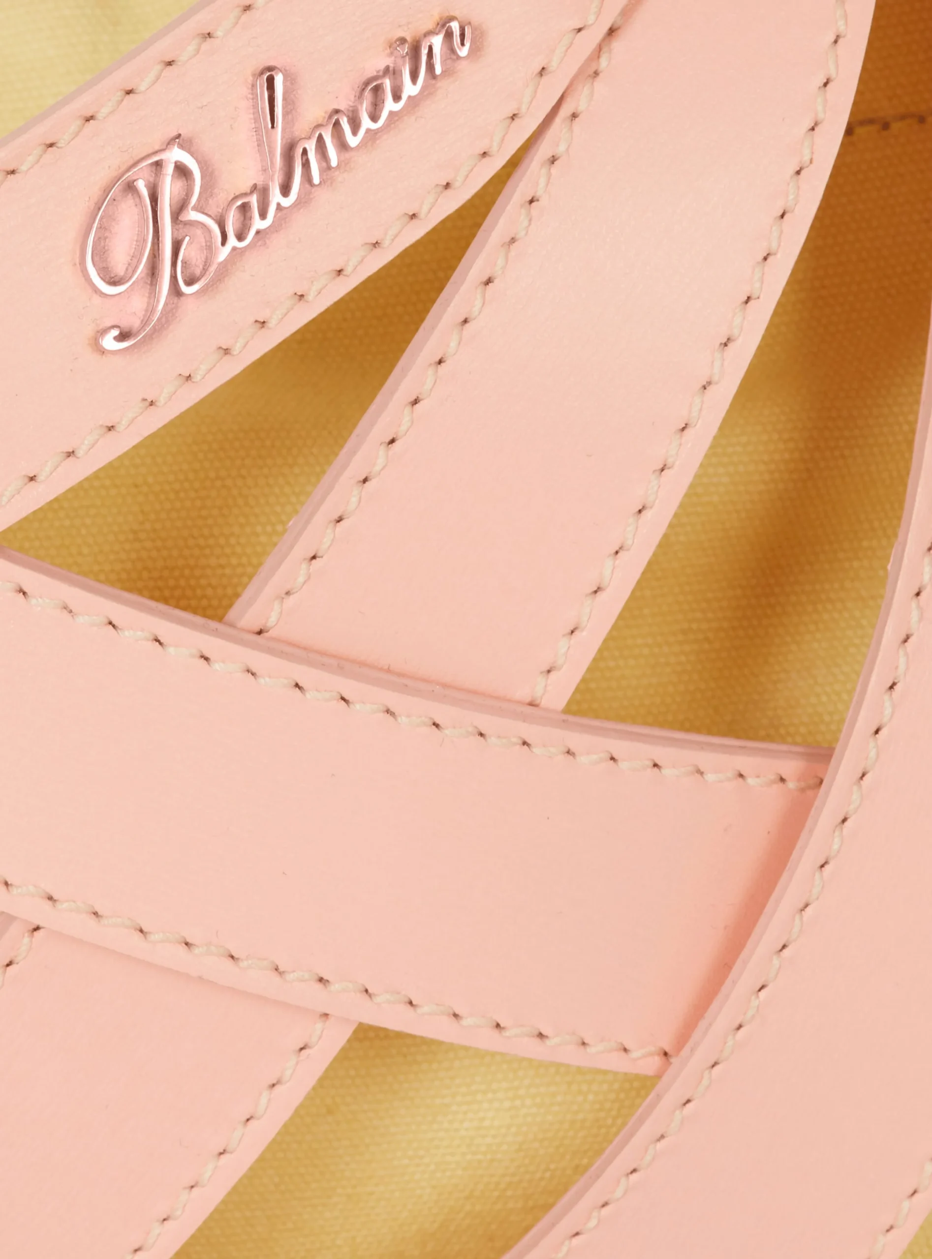 Women Balmain Calfskin Basket Bag With An Openwork Grid Motif