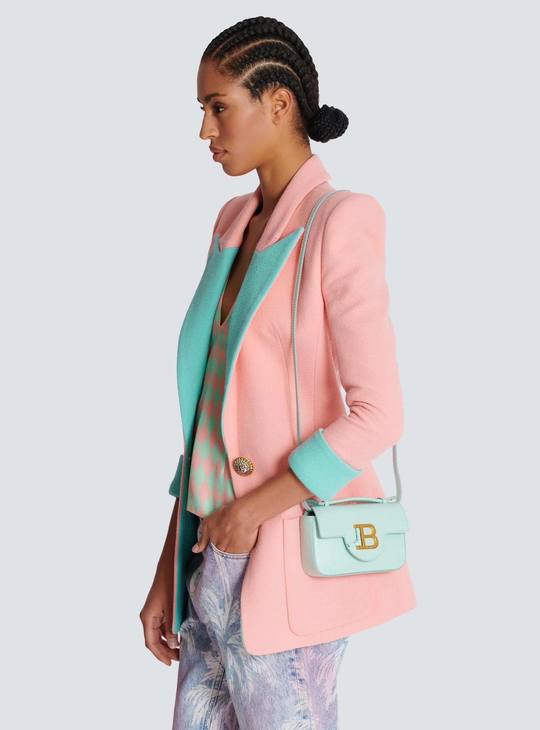 Women Balmain Calfskin B-Buzz 17 Mini Bag