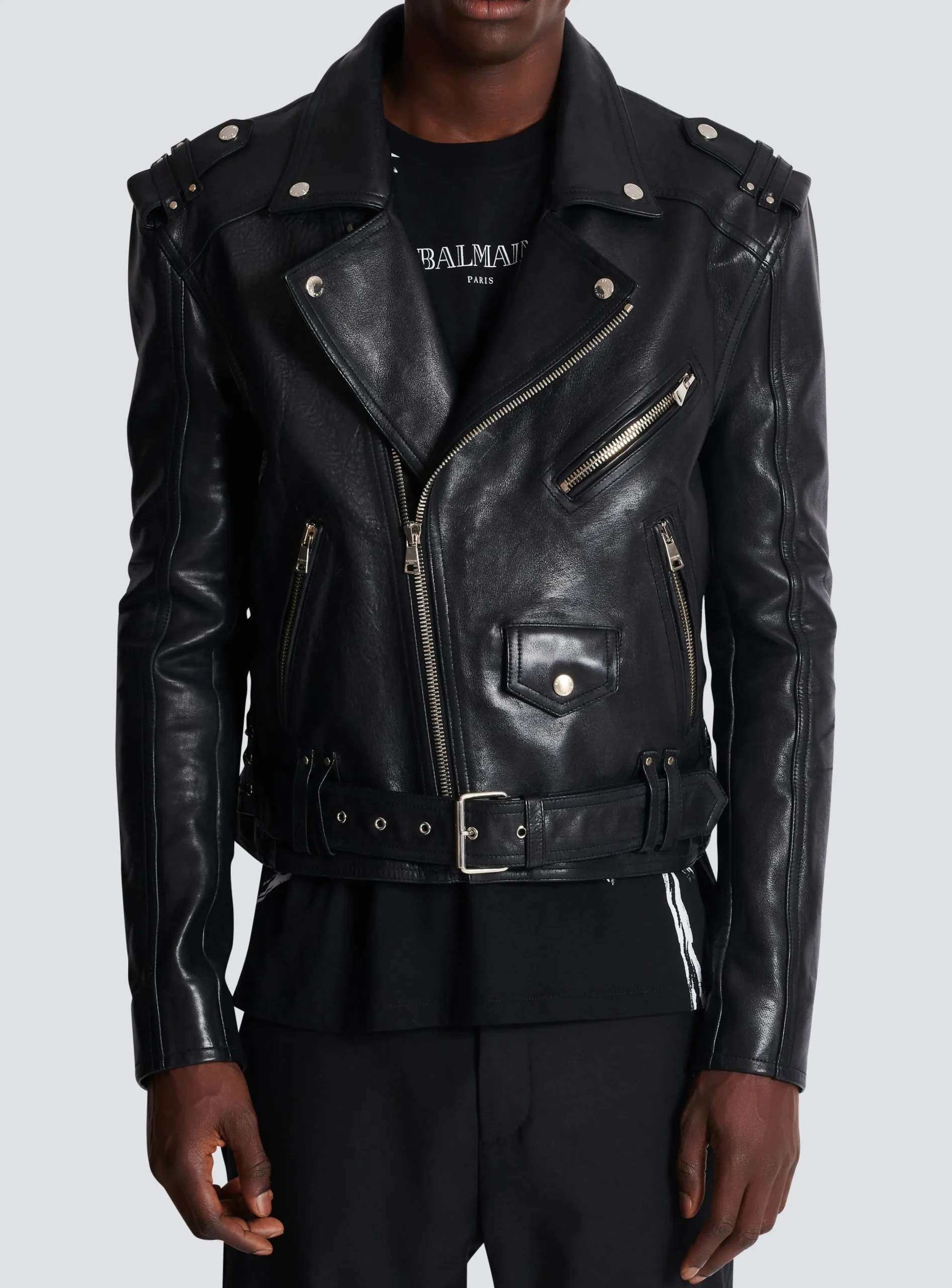 Balmain Calfskin Biker Jacket