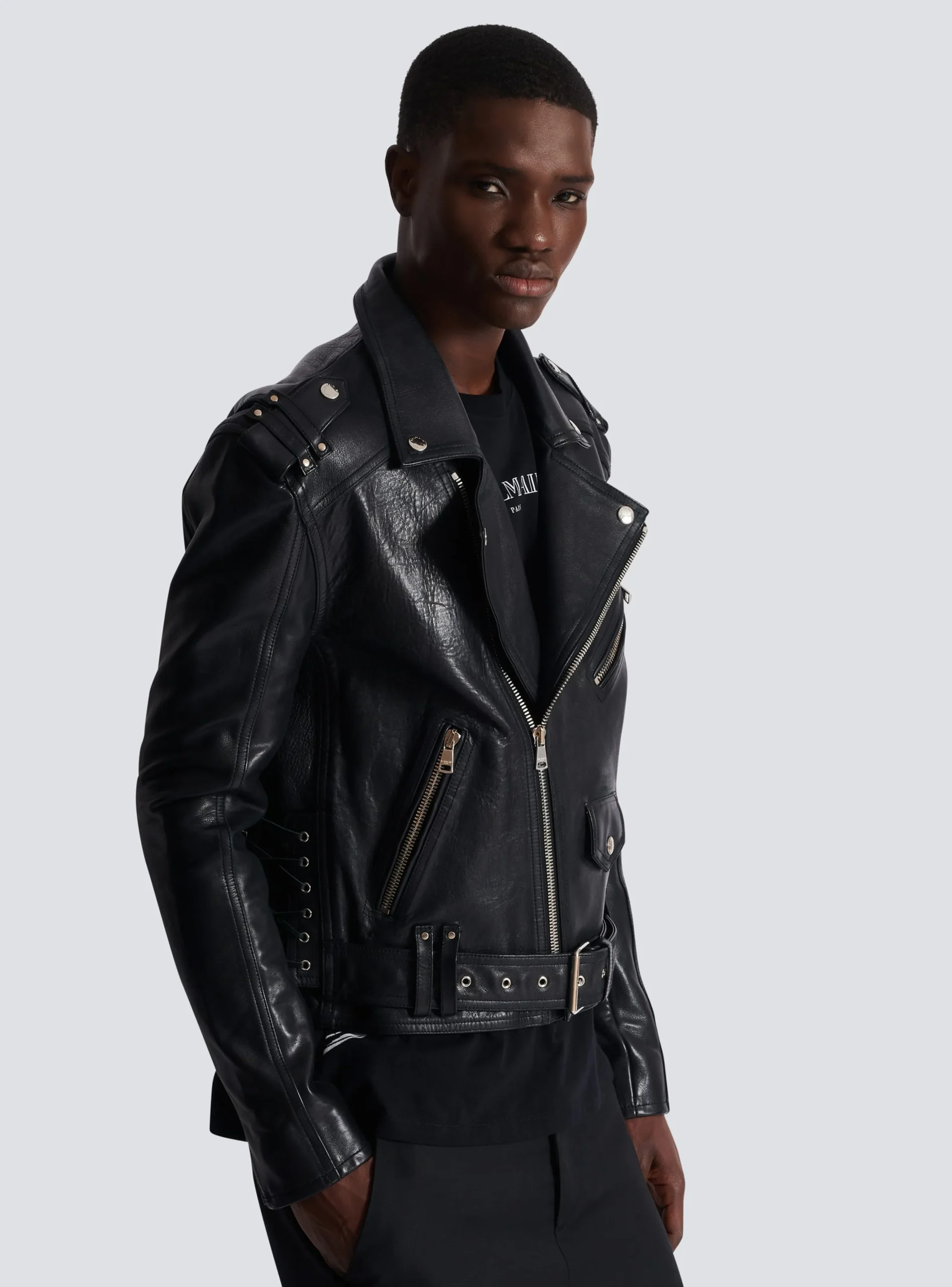 Balmain Calfskin Biker Jacket