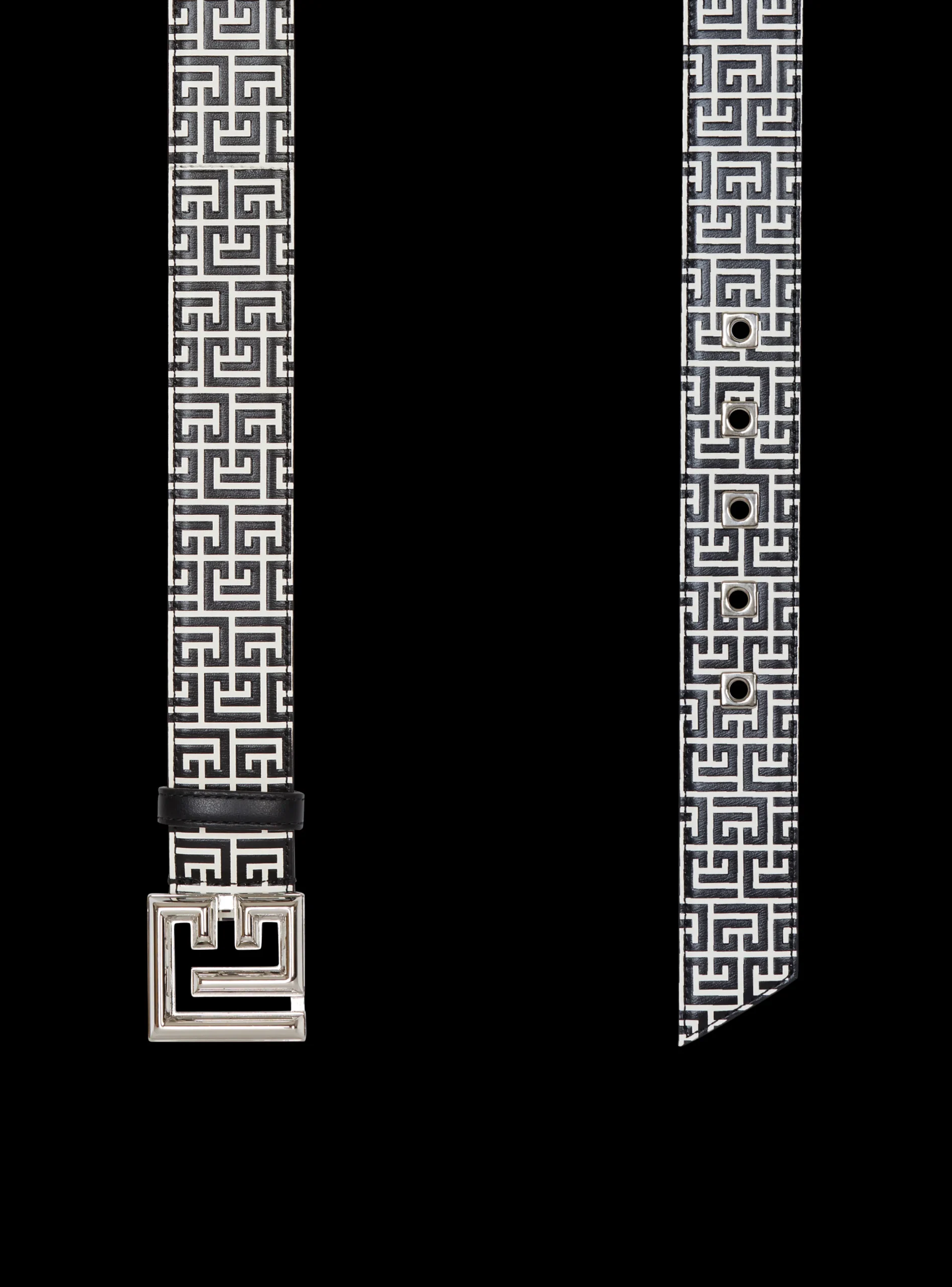 Balmain Calfskin PB Belt Embossed With The PB Labyrinth Monogram