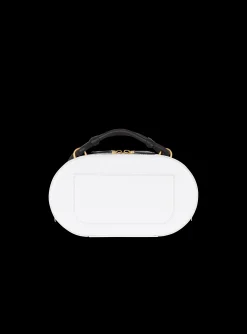 Balmain Calfskin Radio Bag With Signature And Embossed Grid Motif