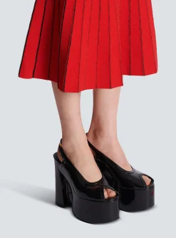Women Balmain Cam Sandals In Patent Leather