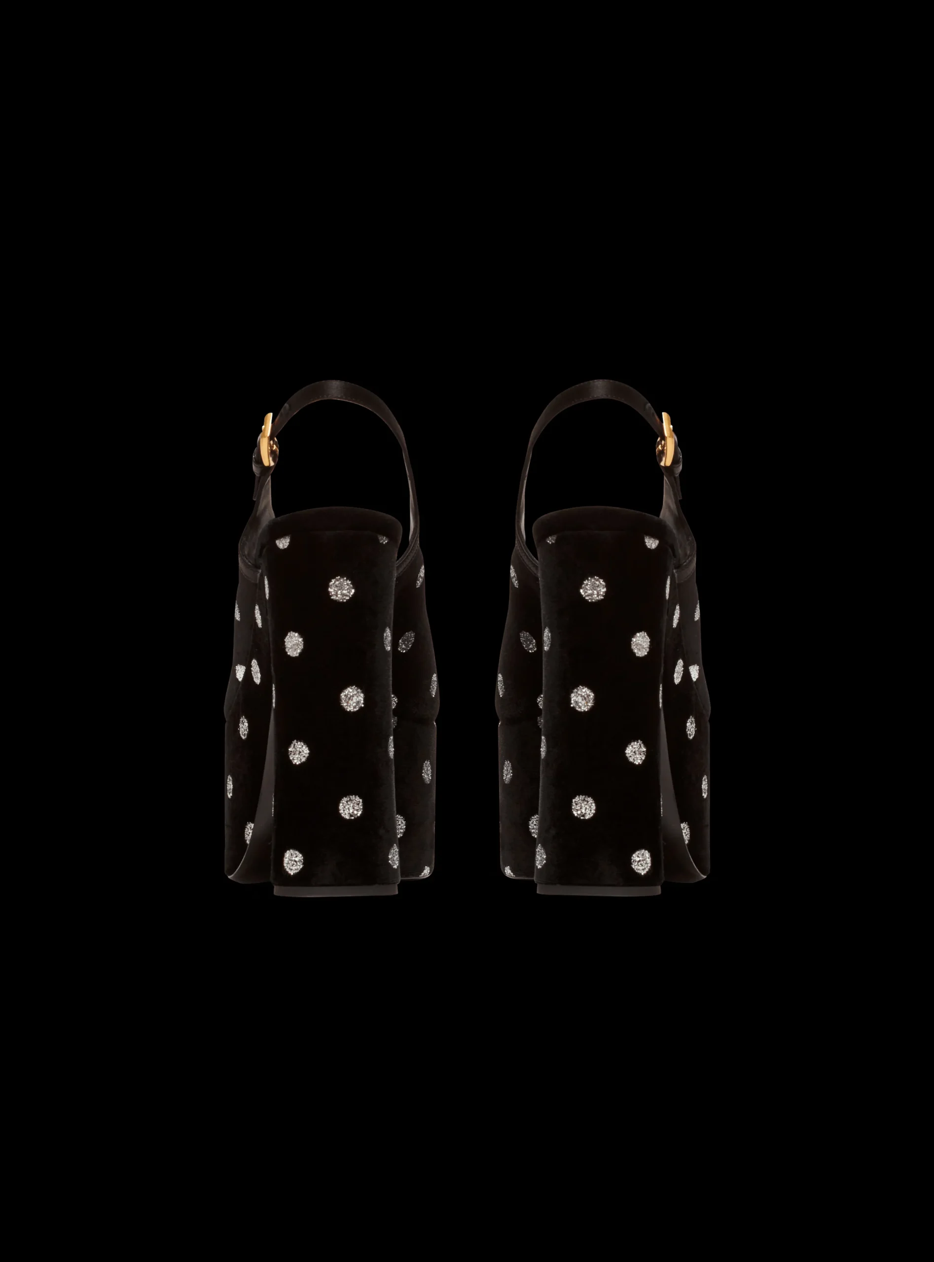 Women Balmain Cam Sandals In Velvet With Polka Dots