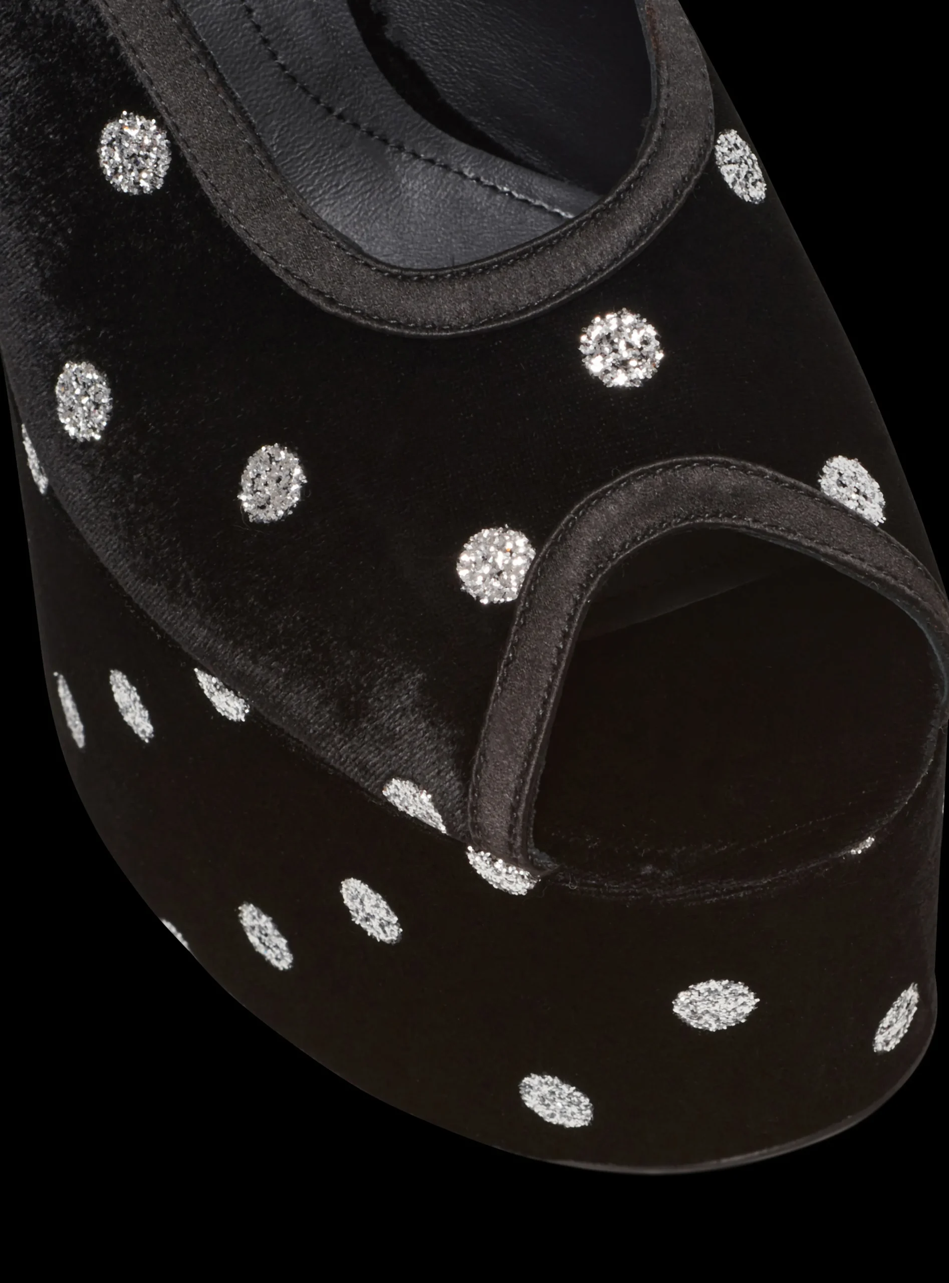 Women Balmain Cam Sandals In Velvet With Polka Dots