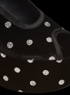 Women Balmain Cam Sandals In Velvet With Polka Dots