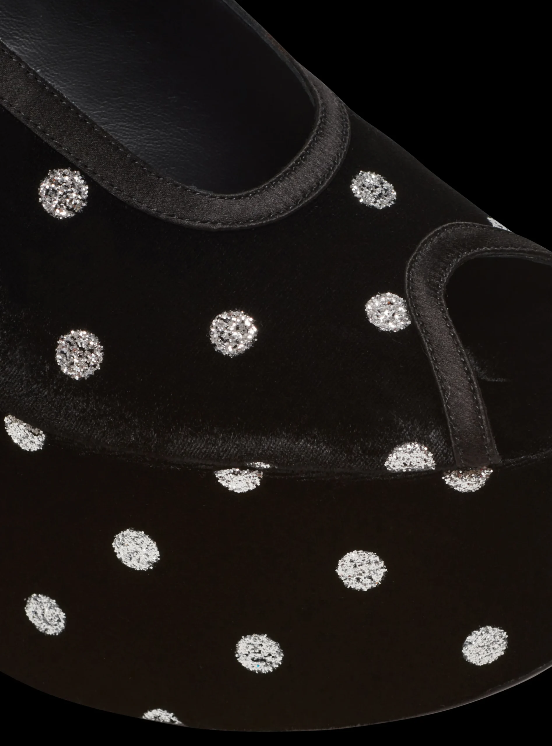 Women Balmain Cam Sandals In Velvet With Polka Dots
