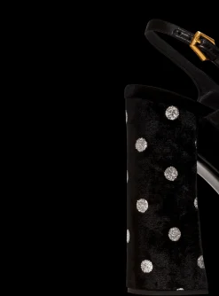 Women Balmain Cam Sandals In Velvet With Polka Dots