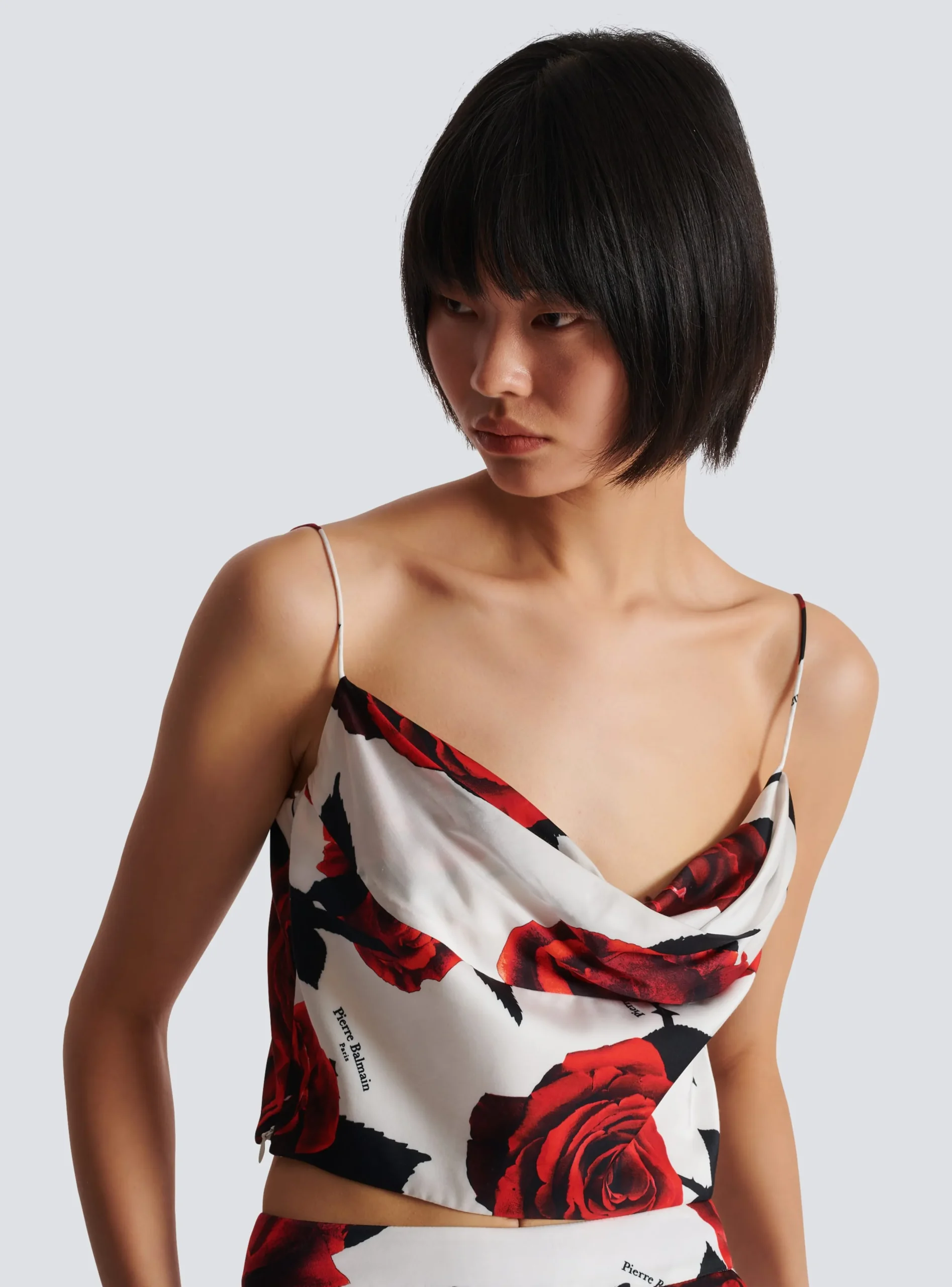 Women Balmain Cami Top With Roses Print