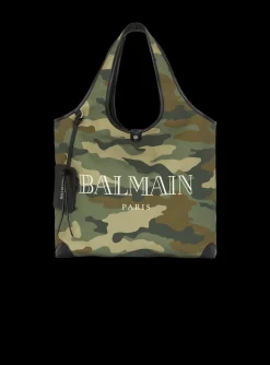Balmain Camouflage Canvas B-Army Grocery Bag With Vintage Logo