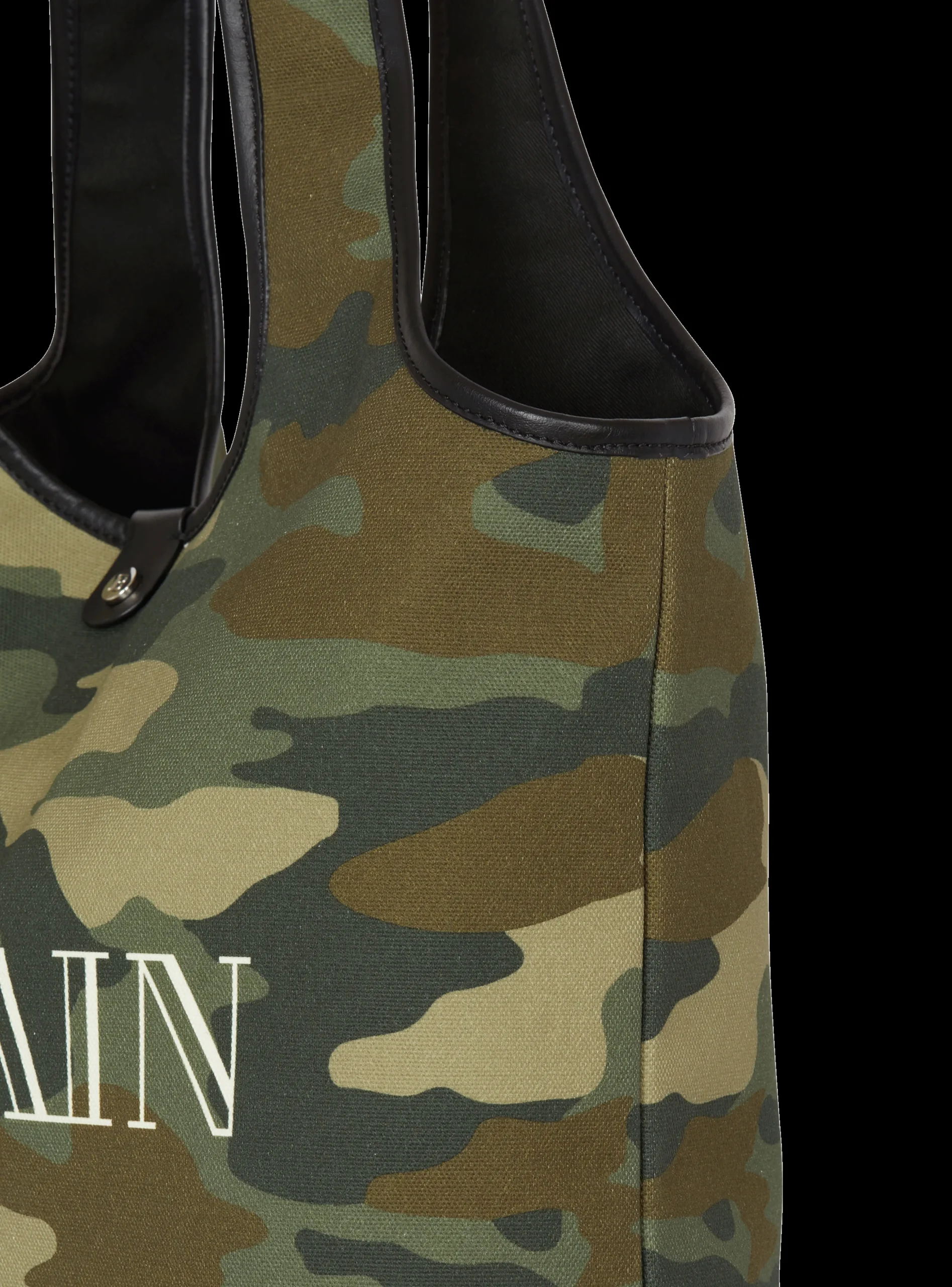 Balmain Camouflage Canvas B-Army Grocery Bag With Vintage Logo