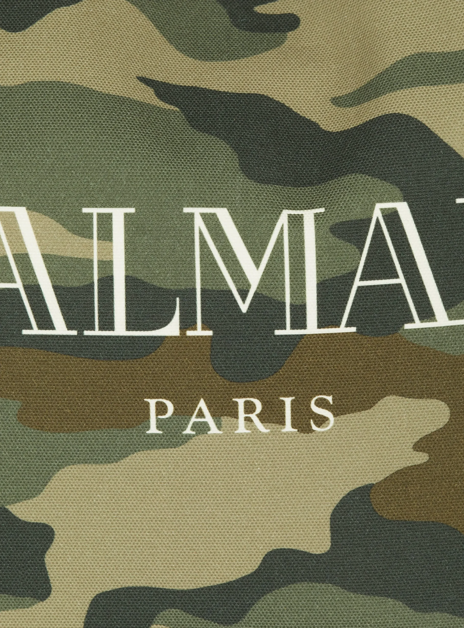 Balmain Camouflage Canvas B-Army Grocery Bag With Vintage Logo