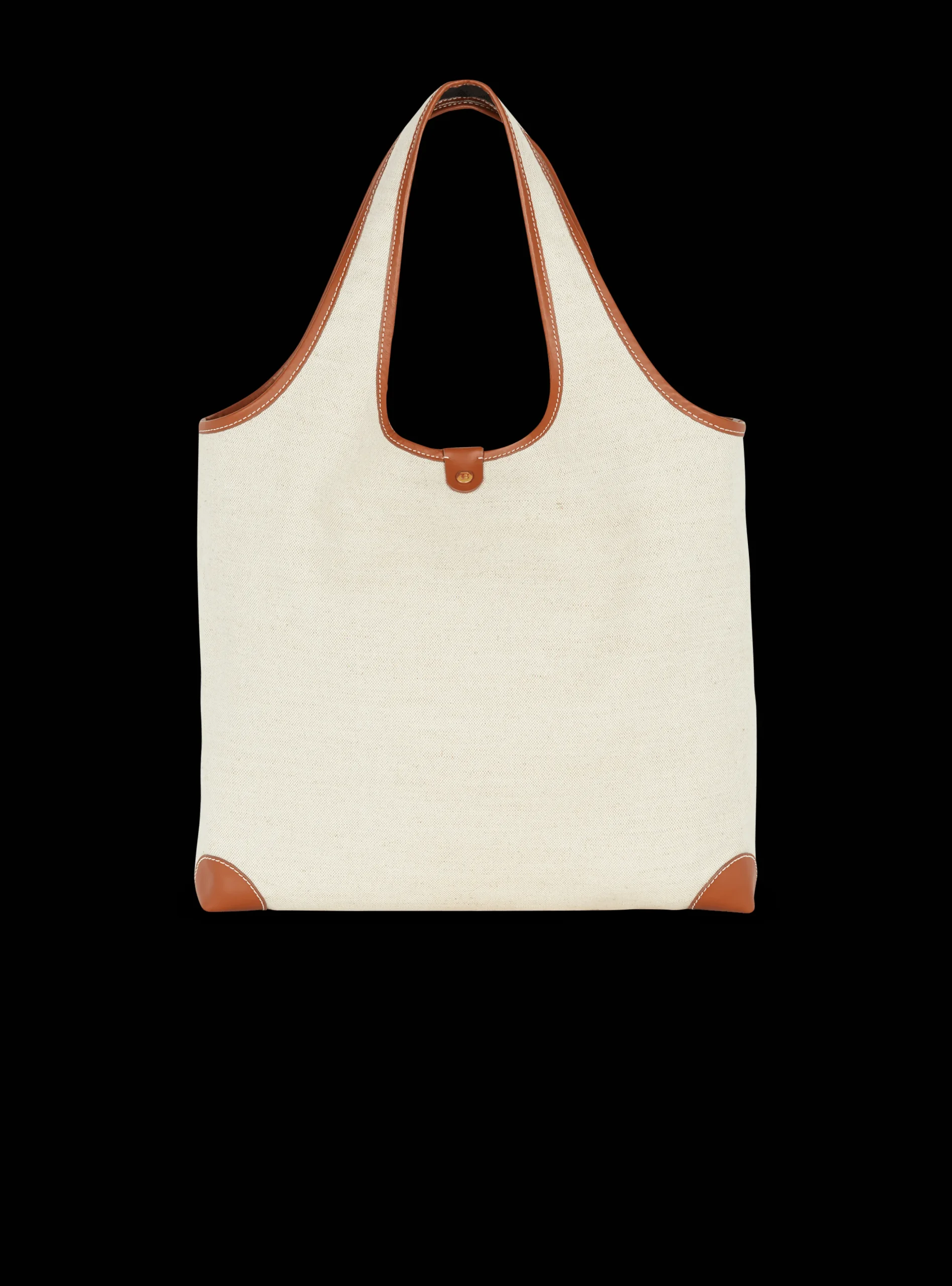 Women Balmain Canvas And Leather B-army Grocery Bag