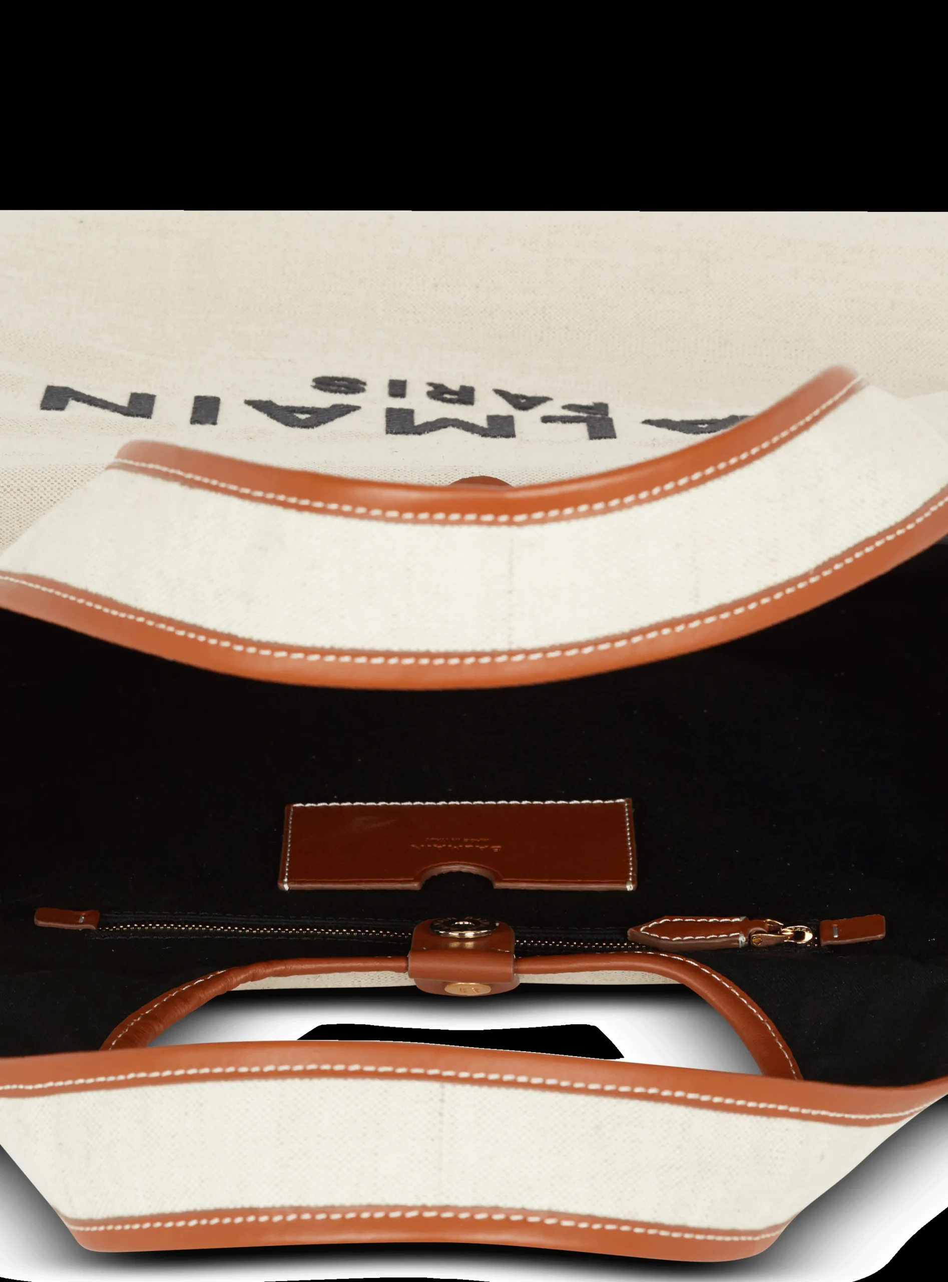 Women Balmain Canvas And Leather B-army Grocery Bag
