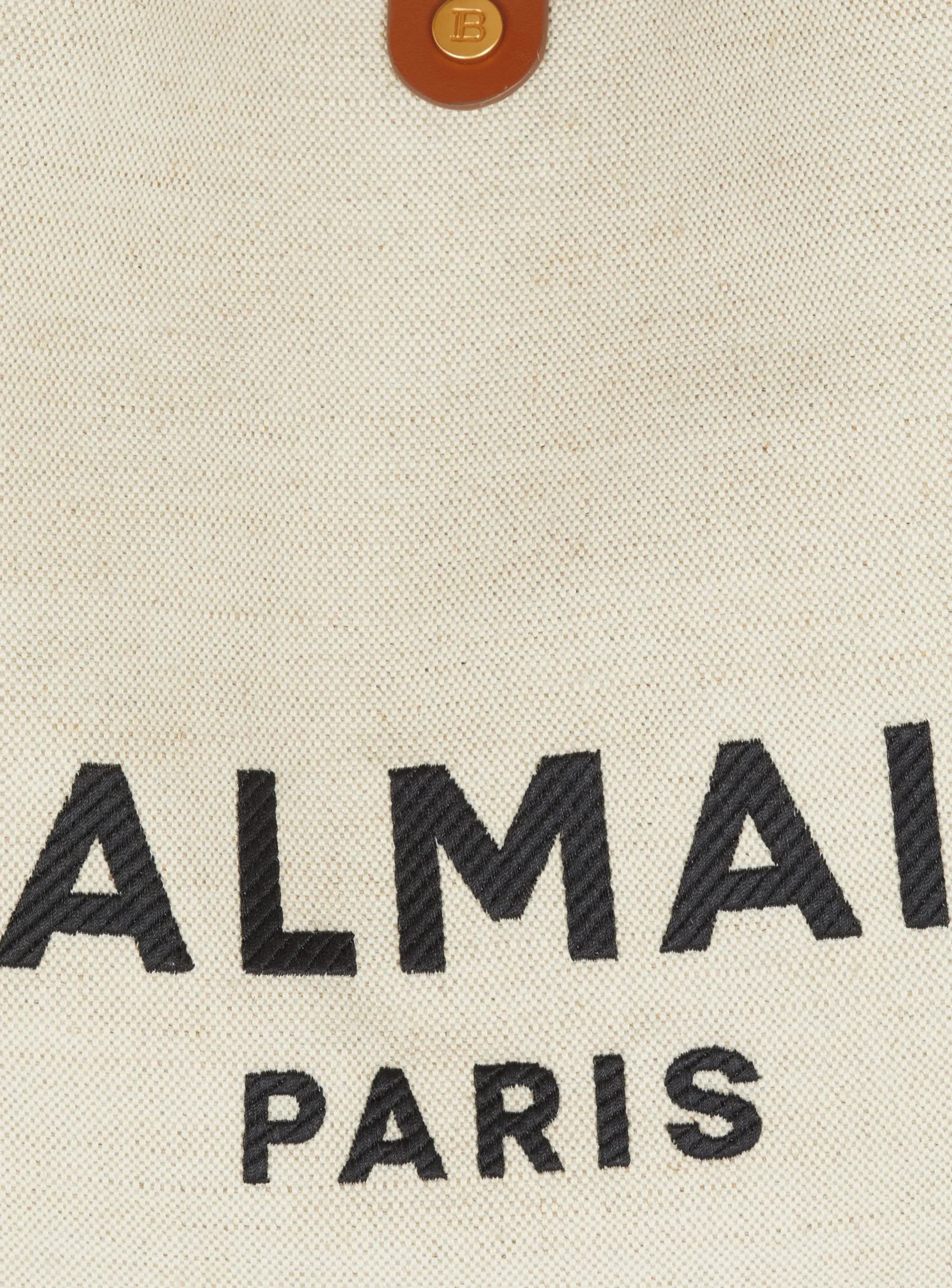 Women Balmain Canvas And Leather B-army Grocery Bag