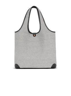 Women Balmain Canvas And Leather B-army Grocery Bag