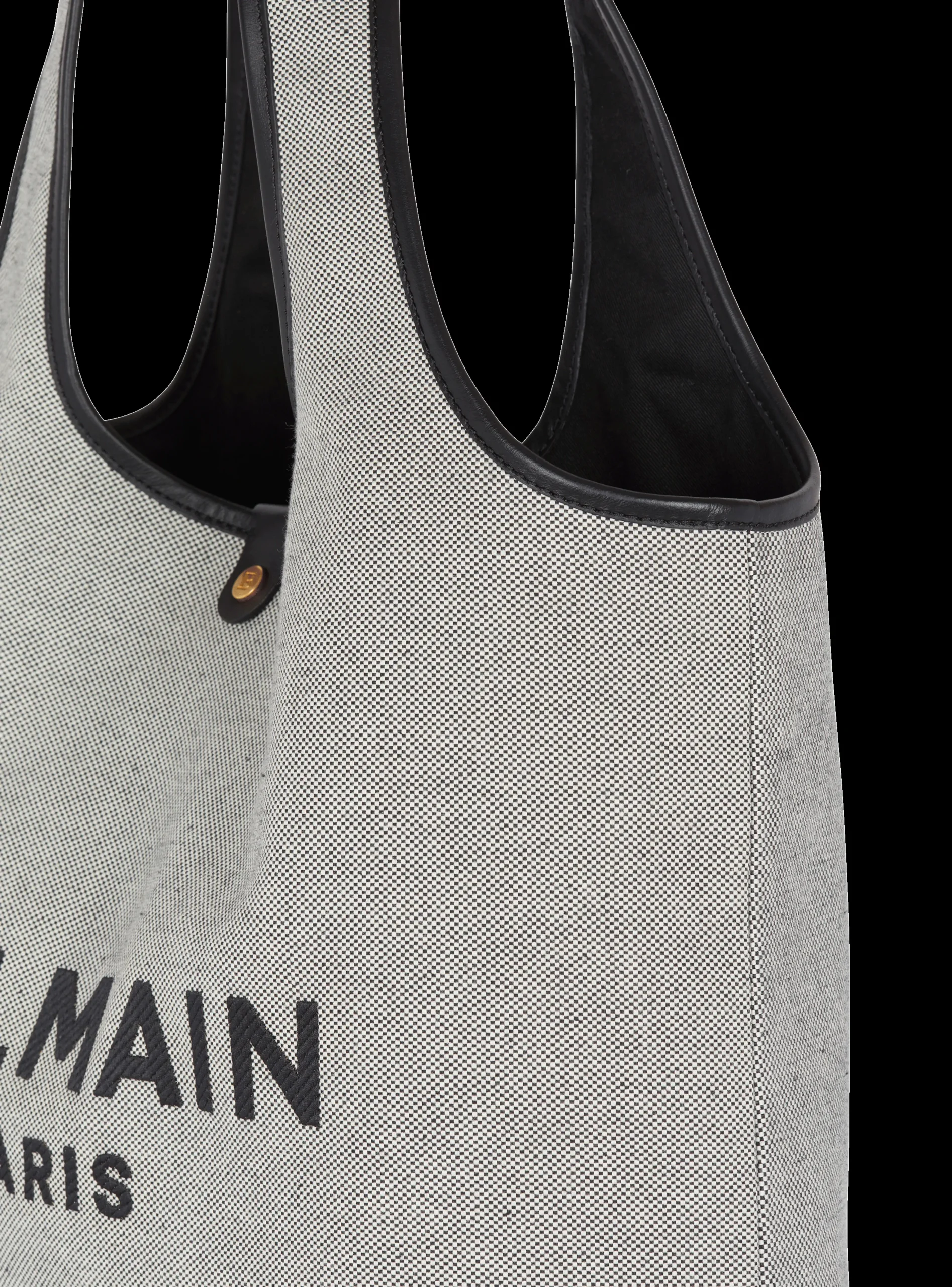 Women Balmain Canvas And Leather B-army Grocery Bag