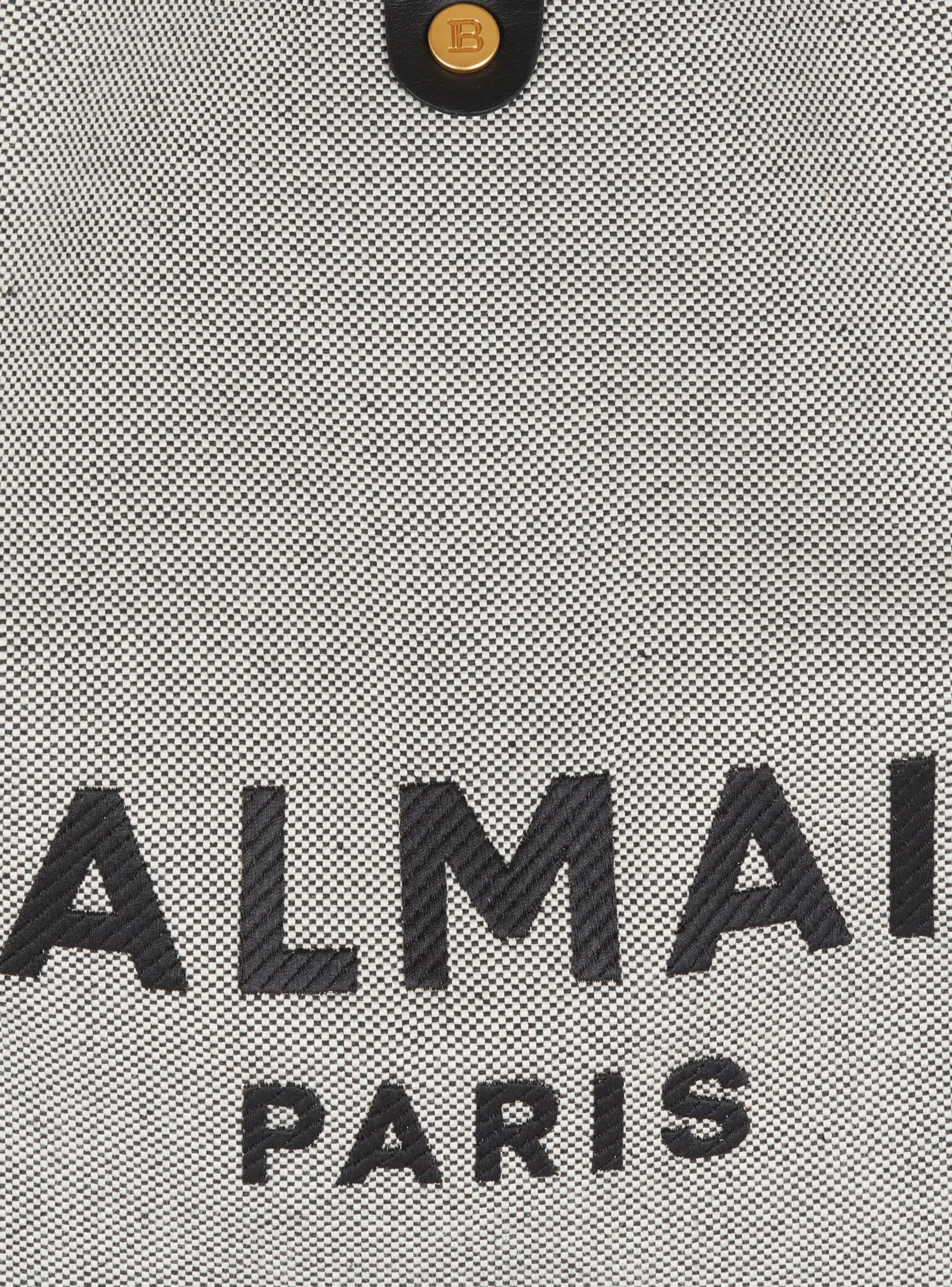 Women Balmain Canvas And Leather B-army Grocery Bag