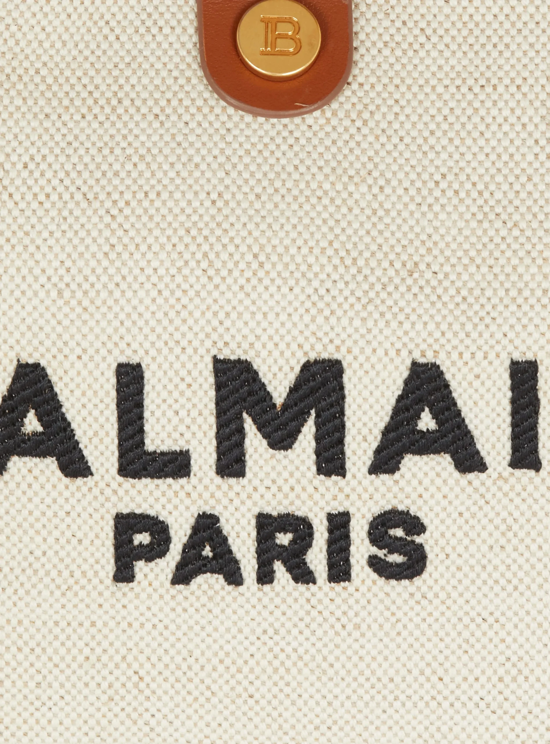 Women Balmain Canvas And Leather B-army Grocery Bag