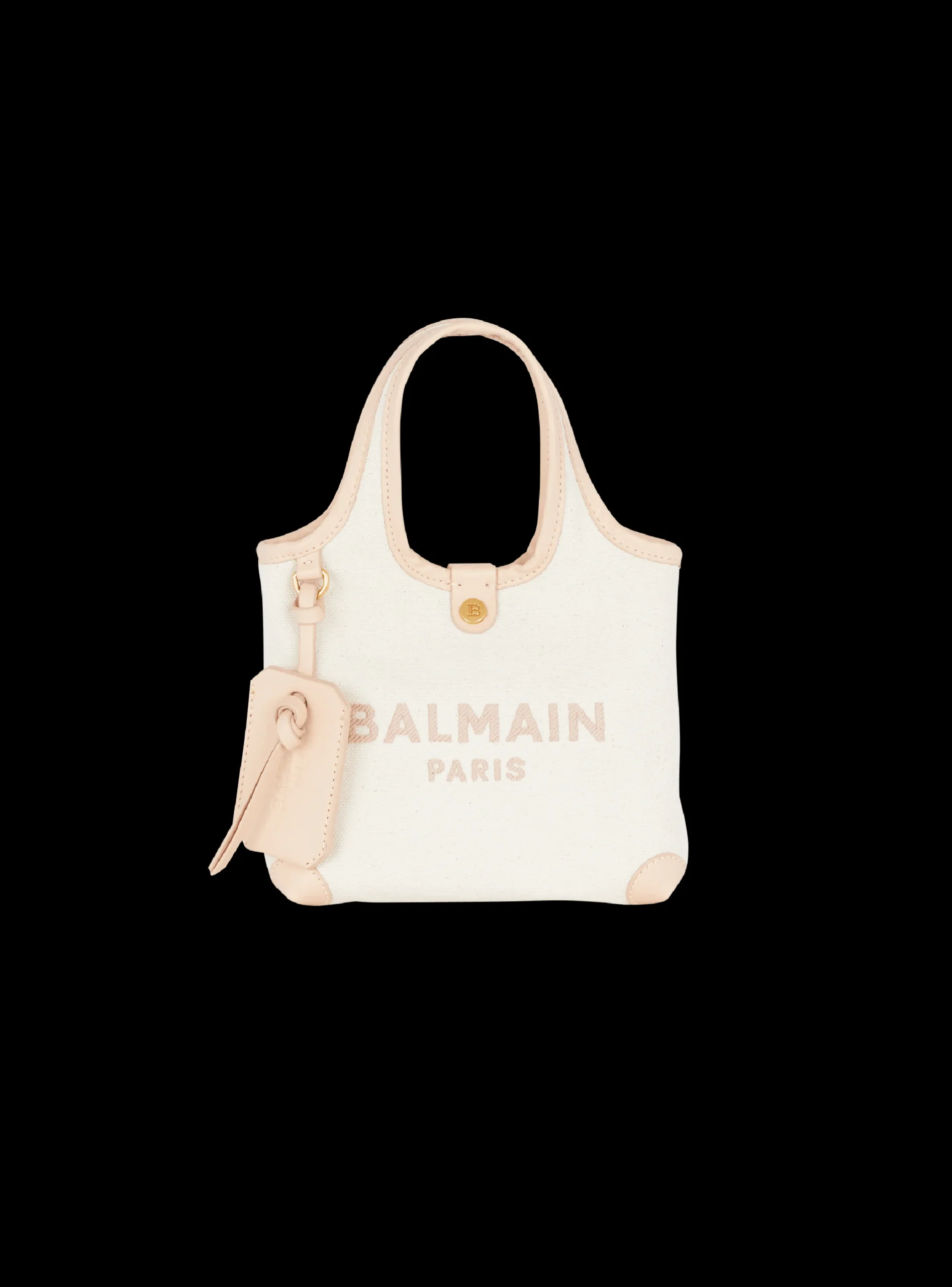 Women Balmain Canvas And Leather B-army Grocery Bag