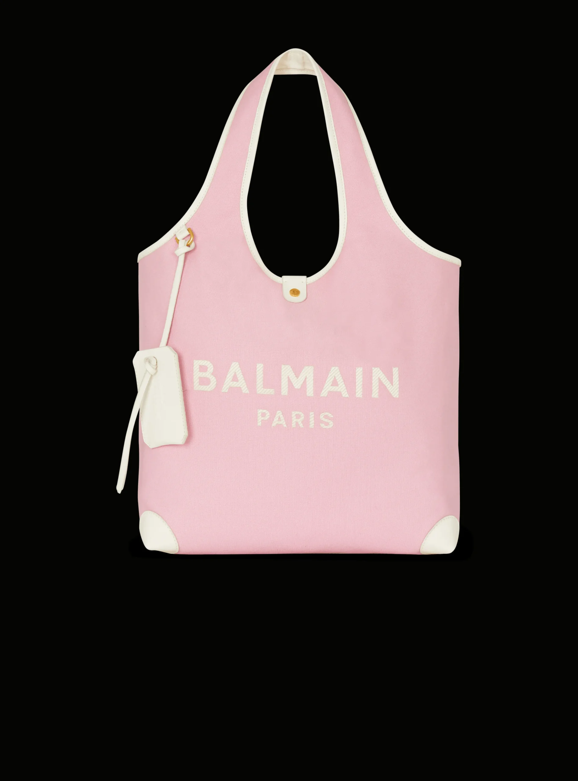 Women Balmain Canvas And Leather B-army Grocery Bag