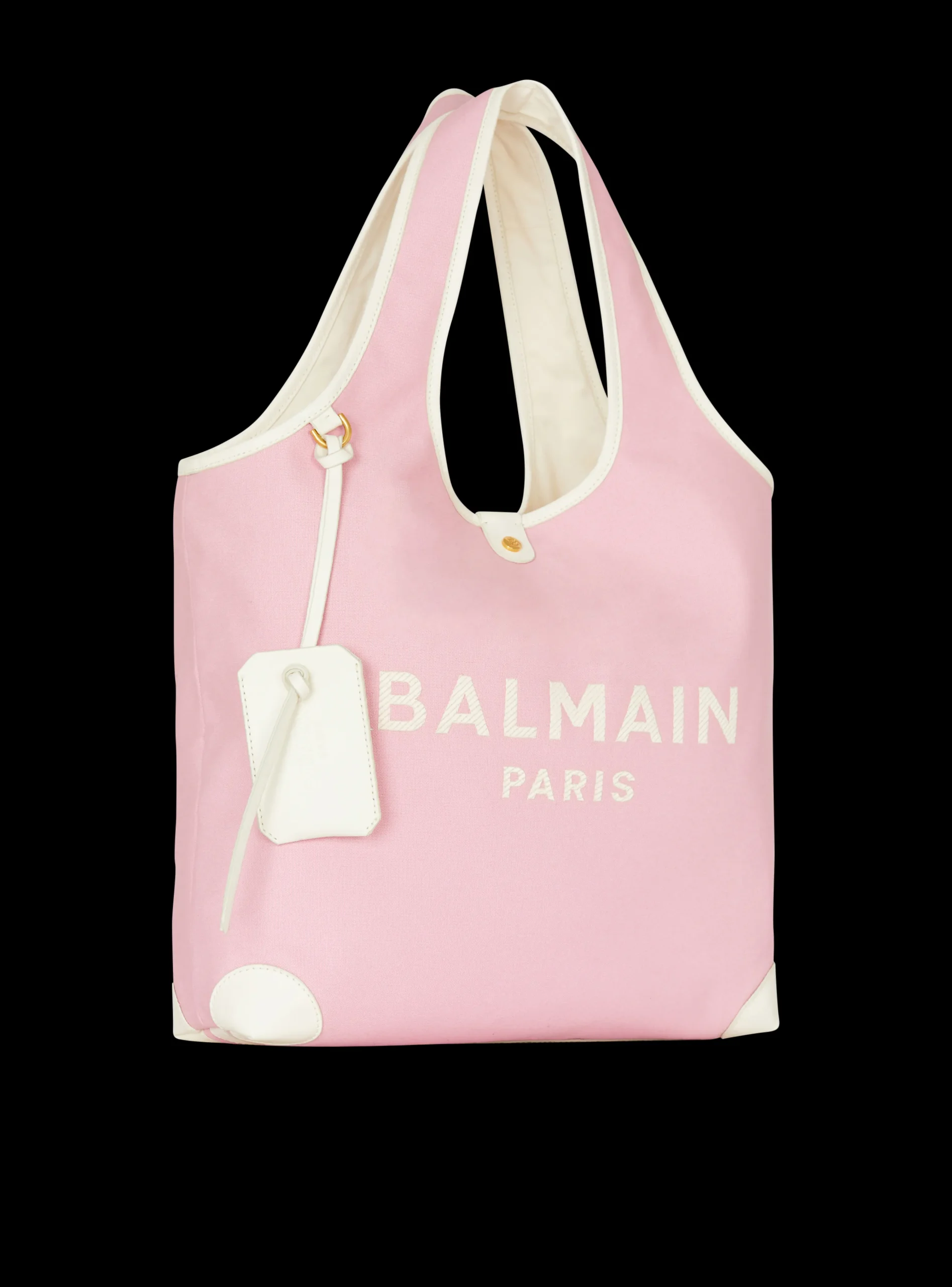 Women Balmain Canvas And Leather B-army Grocery Bag