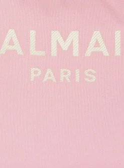 Women Balmain Canvas And Leather B-army Grocery Bag